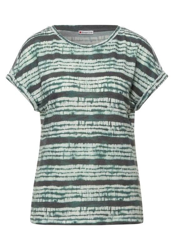 Camiseta m/c con lavado tie-dye Street One Olive Night