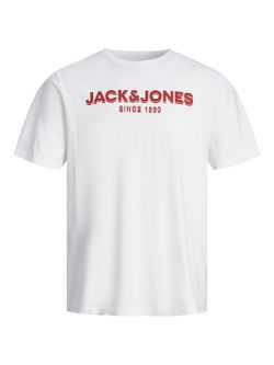 Camiseta m/c con letras branding Jack & Jones White