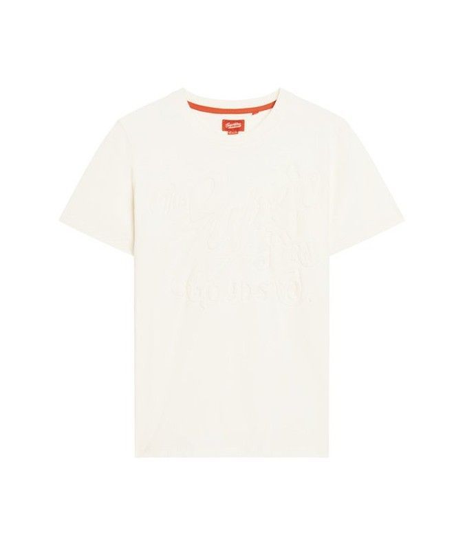 Camiseta m/c con letras branding relieve Superdry Winter White