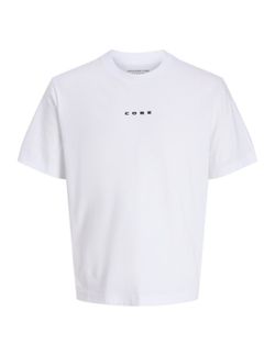 Camiseta m/c con letras Core Jack & Jones Bright White