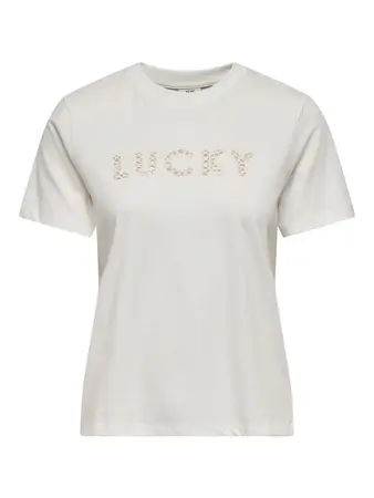 Camiseta m/c con letras Lucky Jdy Cloud Dancer