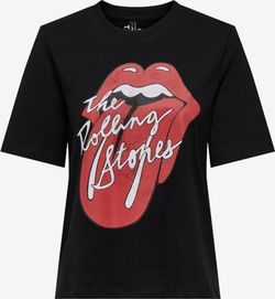 Camiseta m/c con logo lengua bicolor Only Black