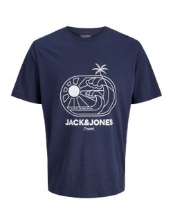 Camiseta m/c con print branding Jack & Jones Navy Blazer