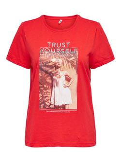 Camiseta m/c con print engomado Only High Risk