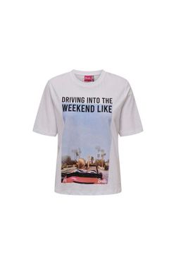 Camiseta m/c con print multicolor Only Bright White