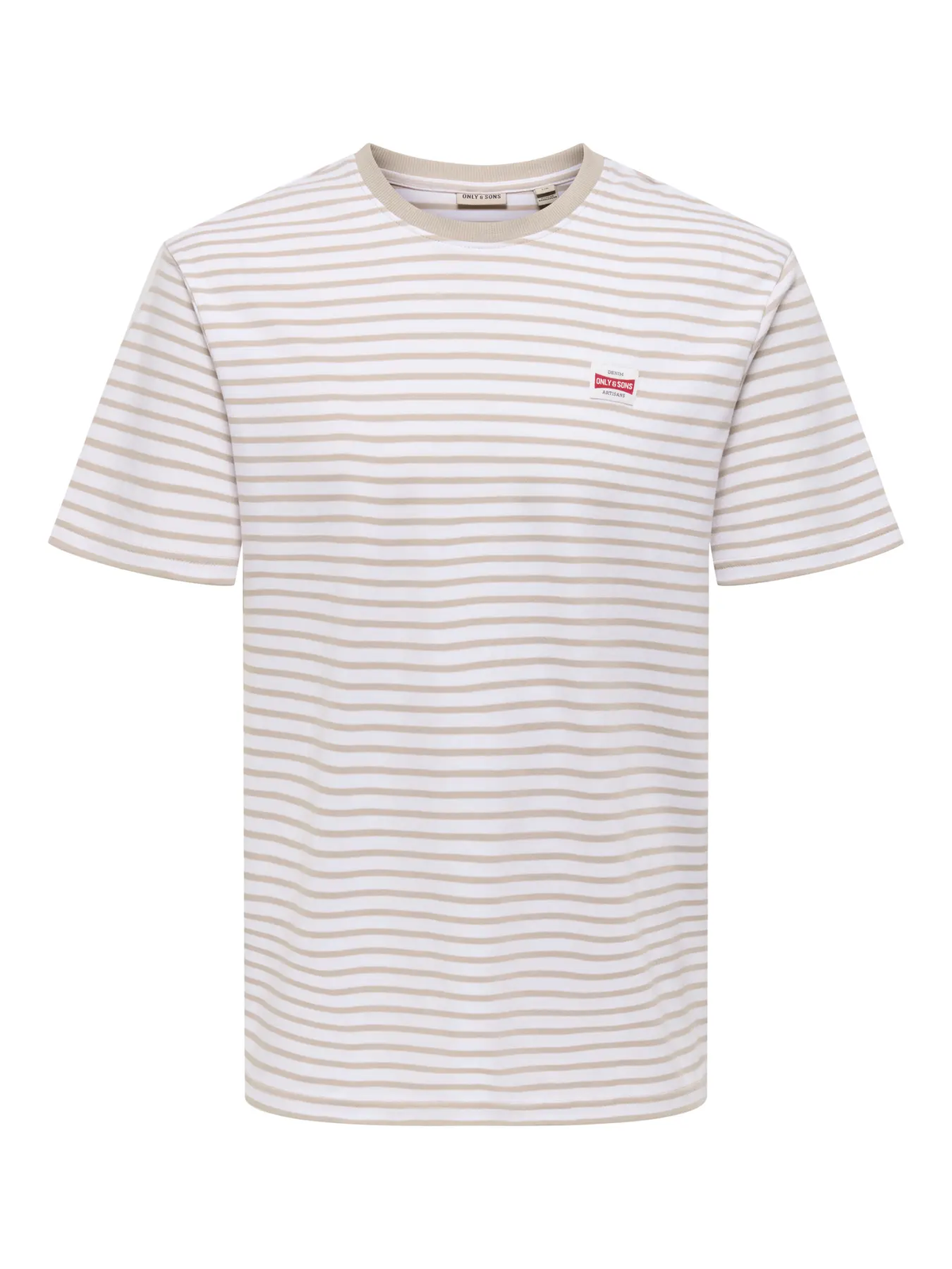 Camiseta m/c con rayas finas Only & Sons Bright White
