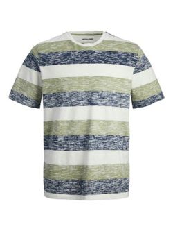 Camiseta m/c con rayas jaspeadas Jack & Jones Oil Green