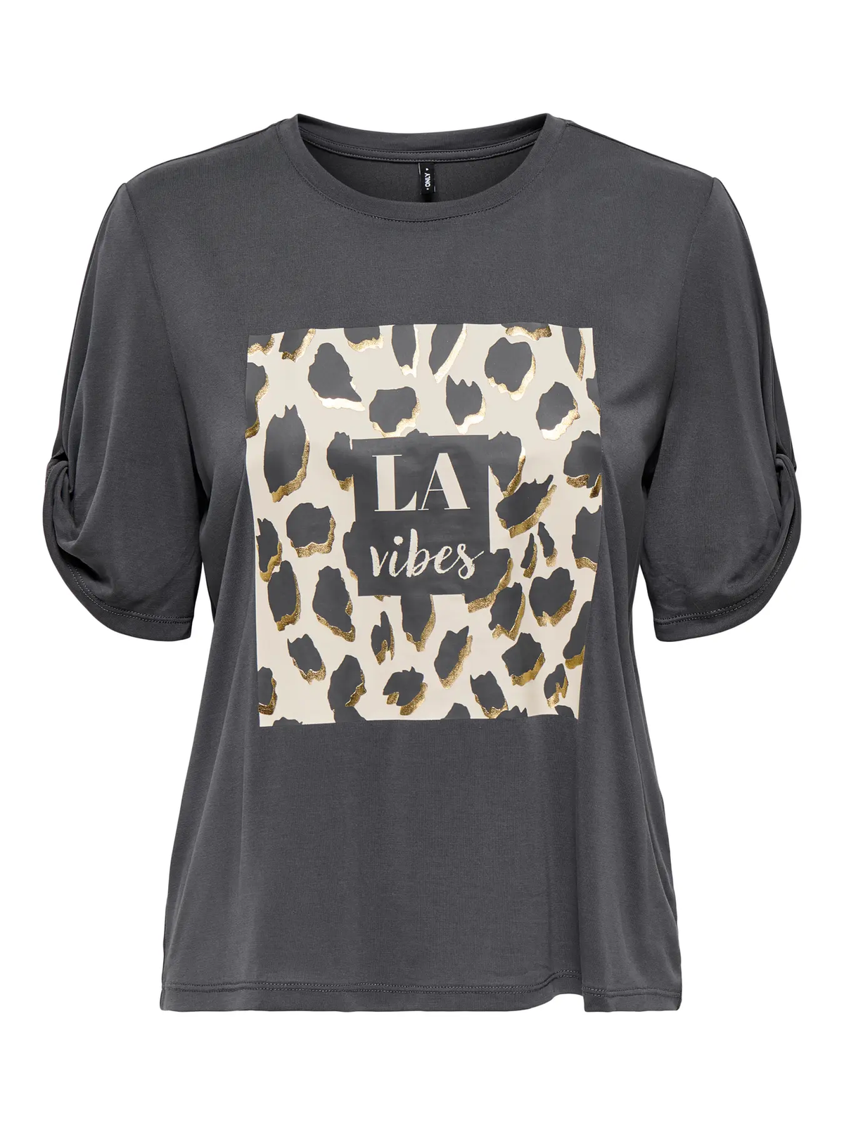 Camiseta m/c con serigrafía animal print Only Black