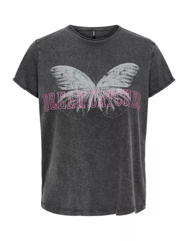 Camiseta m/c con serigrafía "Dream catcher" Only Black