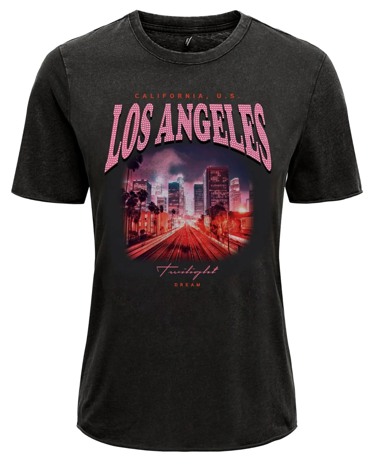 Camiseta m/c con serigrafía Los Angeles Only Black 1