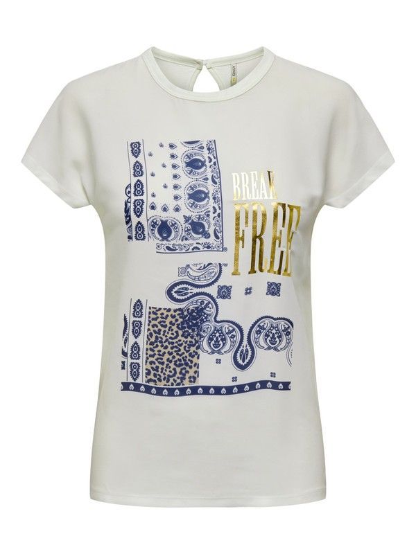 Camiseta m/c con serigrafía & mensaje Only Cloud Dancer