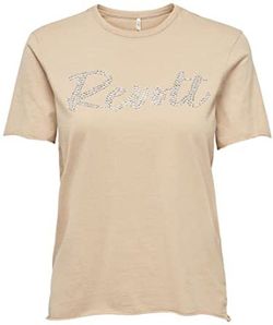 Camiseta m/c con tachuelas Only Cream White