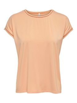 Camiseta m/c lisa con ribetes trenzados Only Orange