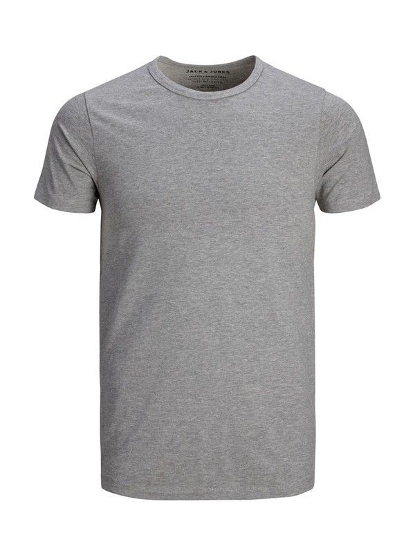 Camiseta m/c lisa elástica Jack & Jones Light Grey Mela