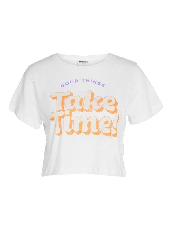 Camiseta m/c ombliguera Noisy May Bright White