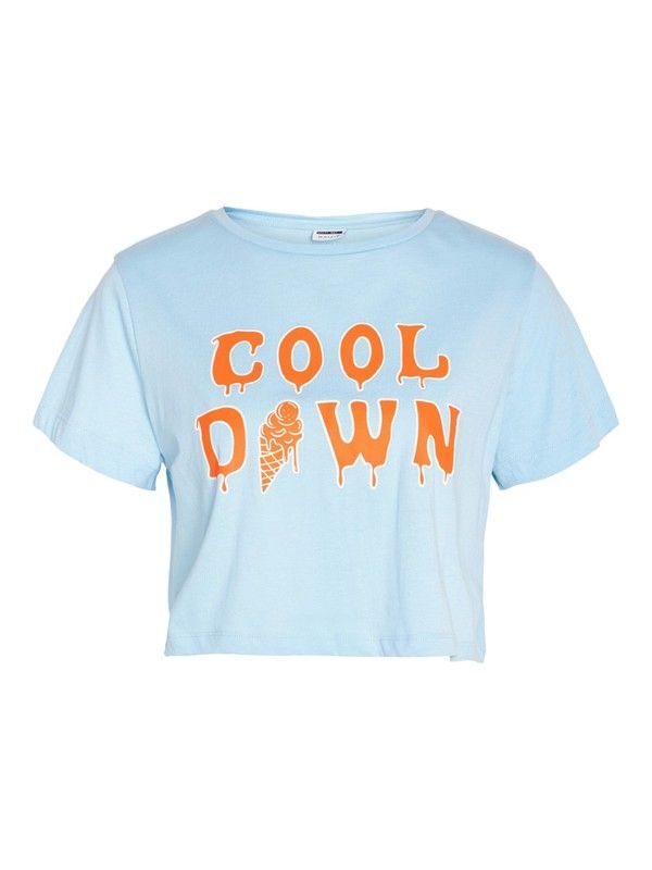 Camiseta m/c ombliguera Noisy May Cerulean