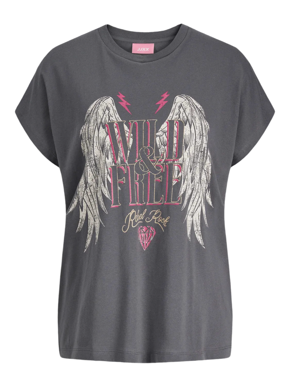 Camiseta m/c Wild & free Jjxx Dark Grey