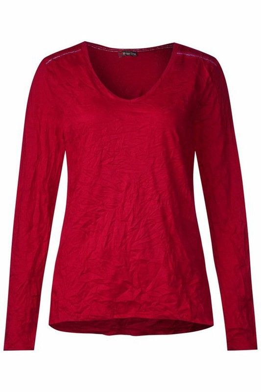 Camiseta m/l arrugada. Street One Pure Red