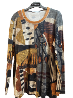 Camiseta m/l con estampado multicolor Bagoraz Golden Brown