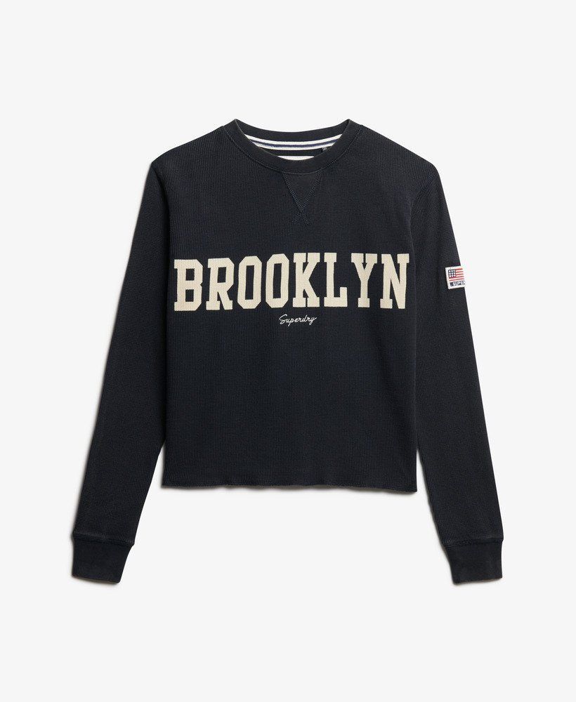 Camiseta m/l con letras Brooklyn Superdry Eclipse Navy
