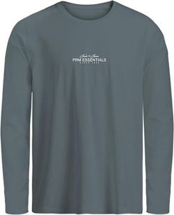 Camiseta m/l con letras prm essentials Jack & Jones Goblin Blue