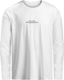 Camiseta m/l con letras prm essentials Jack & Jones White