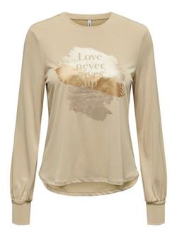 Camiseta m/l con print Love never Only Cream White