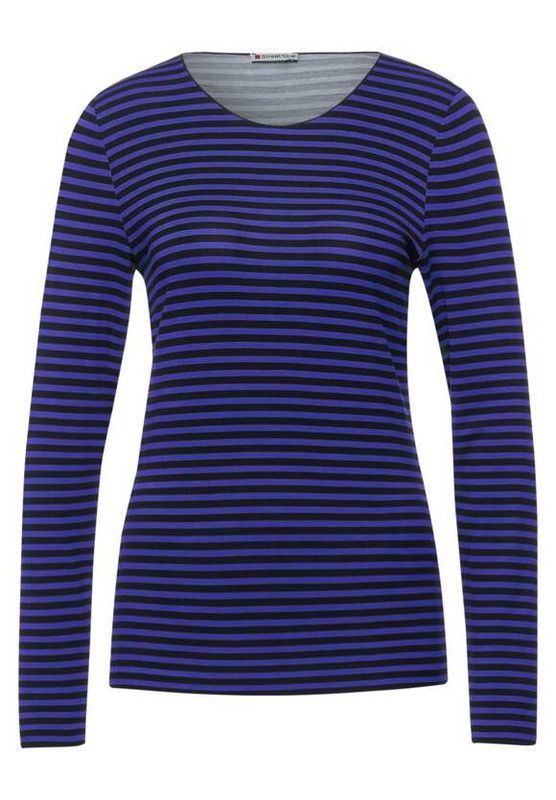 Camiseta m/l rayas finas Street One Dark Navy