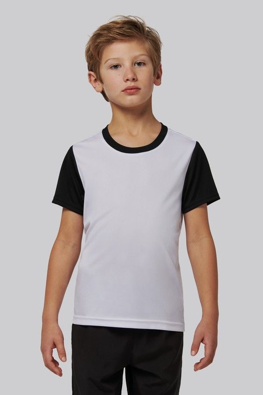 Camiseta manga corta bicolor niños