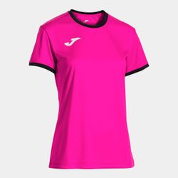 Camiseta Manga Corta Combi Premium Rosa Fluor Negro