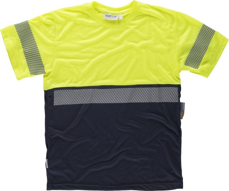 Camiseta manga corta combinada Marino Amarillo