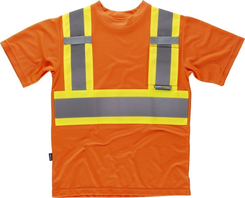 Camiseta manga corta con cintas reflectantesNaranja / Amarillo