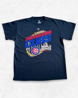 Camiseta MLB Chicago Cubs Champions World Series 2016 Negro L
