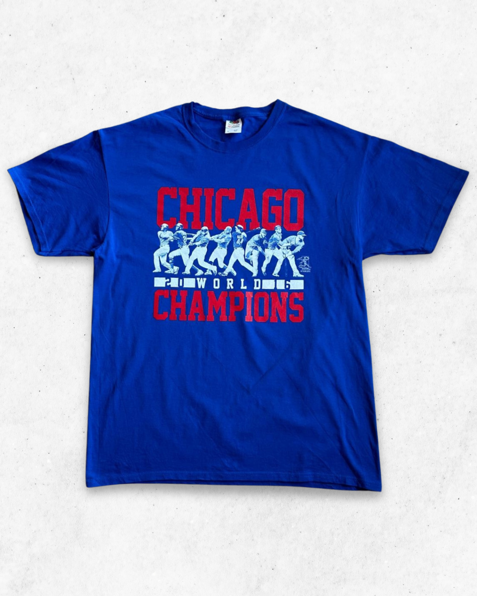 Camiseta MLB Chicago Cubs World Champions 2016 Azul L