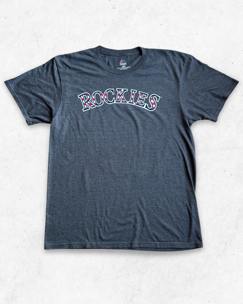 Camiseta MLB Colorado Rockies 19 Blackmon Gris M