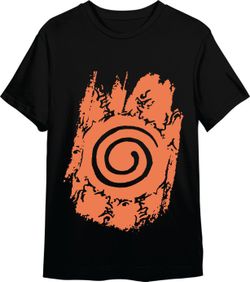 Camiseta Naruto Shipp Sello 4 Simbolos Negro T