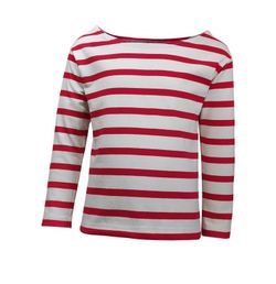 Camiseta Navy de manga larga rojo sobre beige para niño o niña
