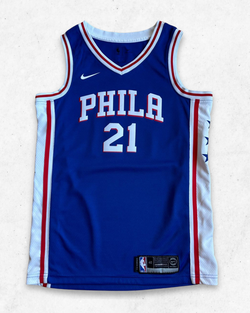 Camiseta NBA Nike Philadelphia 76ers 21 Joel Embiid Azul S