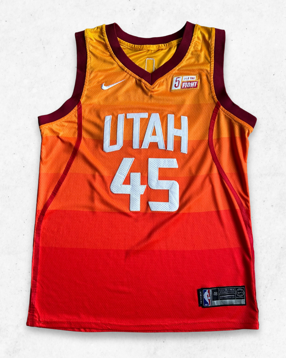 Camiseta NBA Nike Utah Jazz 45 Mitchell Naranja L
