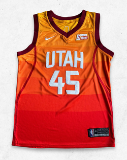 Camiseta NBA Nike Utah Jazz 45 Mitchell Naranja L