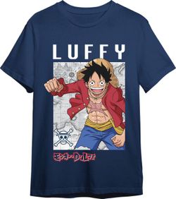 Camiseta One Piece Luffy Mapa Denim T