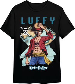 Camiseta One Piece Luffy Mapa Negro T