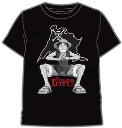 CAMISETA ONE PIECE LUFFY SKULL NEGRO