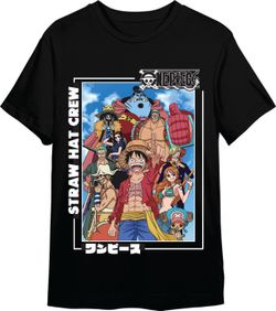 Camiseta One Piece Straw Hat Crew Negro T