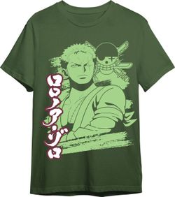 Camiseta One Piece Zoro Verde Oliva T