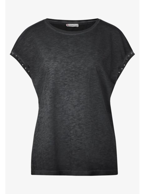 Camiseta s/m con detalle tachuelas Street One Dark Grey