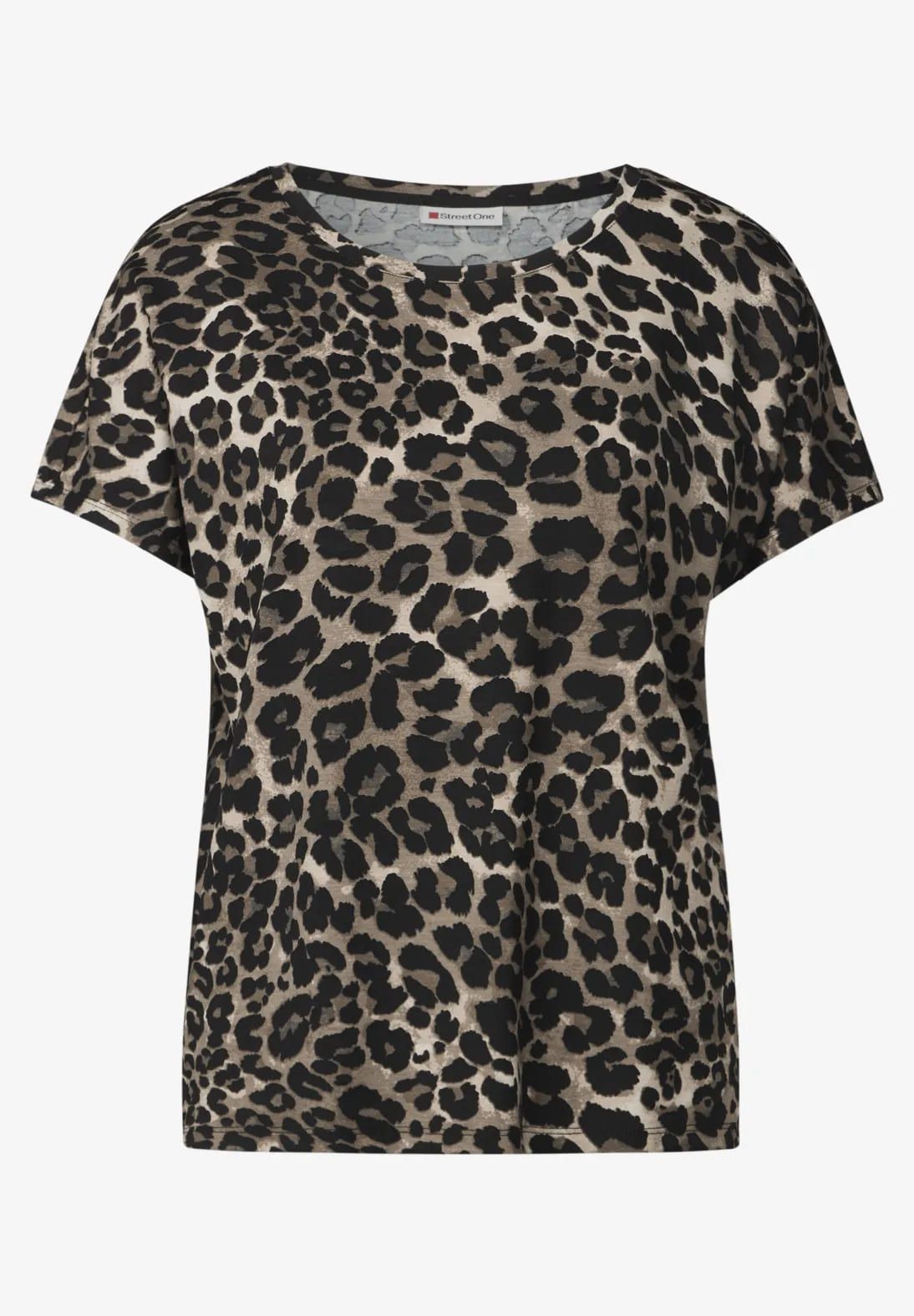 Camiseta s/m con estampado animal print Street One Black