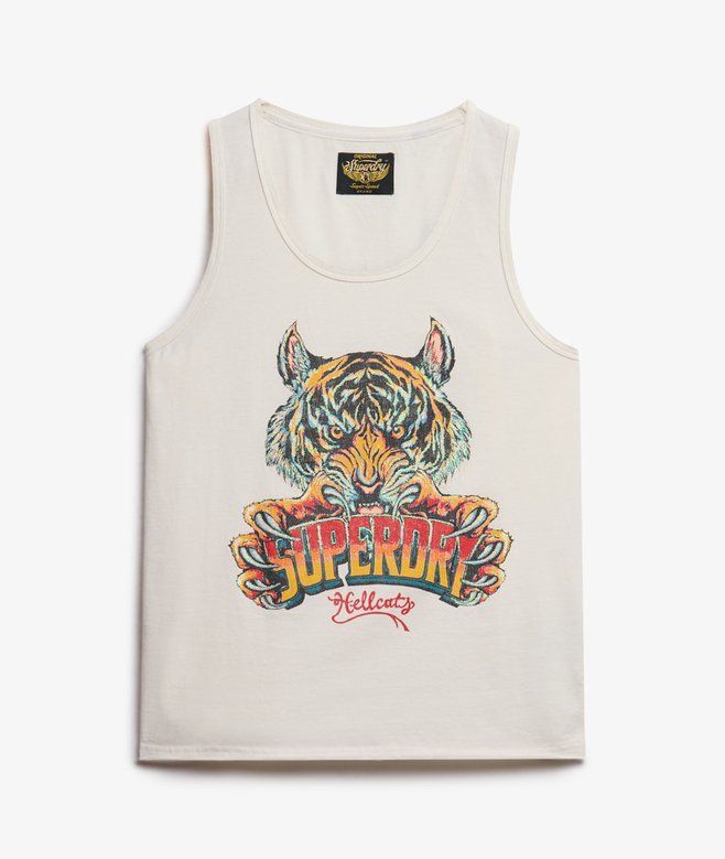 Camiseta s/m con print multicolor Superdry Off White