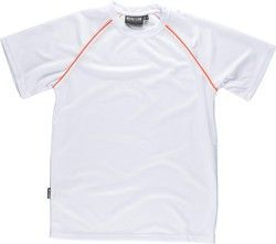 Camiseta servicios de manga corta Blanco Naranja