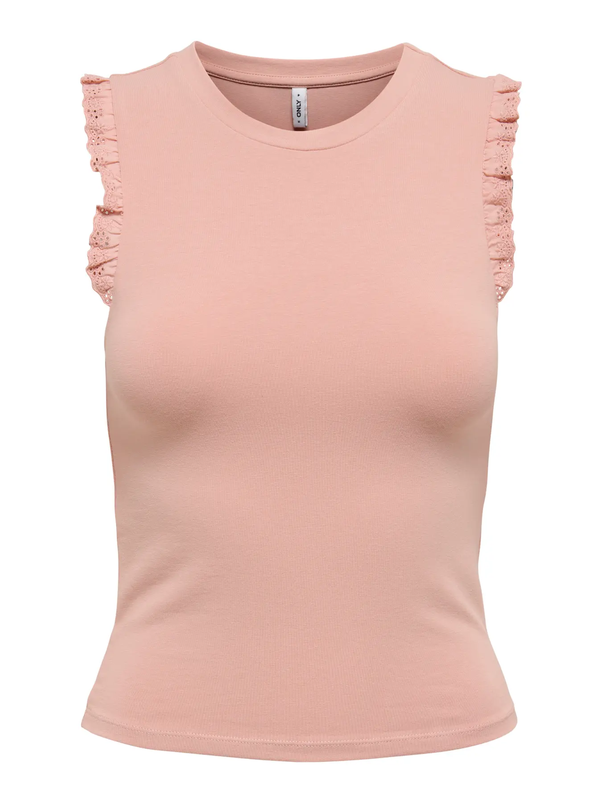 Camiseta sin mangas con detalle volantes Only Misty Rose